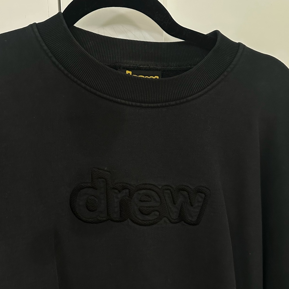 BLACK EMBROIDERED DREW HOUSE CREWNECK SWEATSHIRT